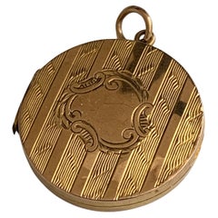 Antico medaglione vittoriano in oro 9ct, datato 1857