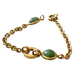 French 18ct Gold and Jade Bracelet