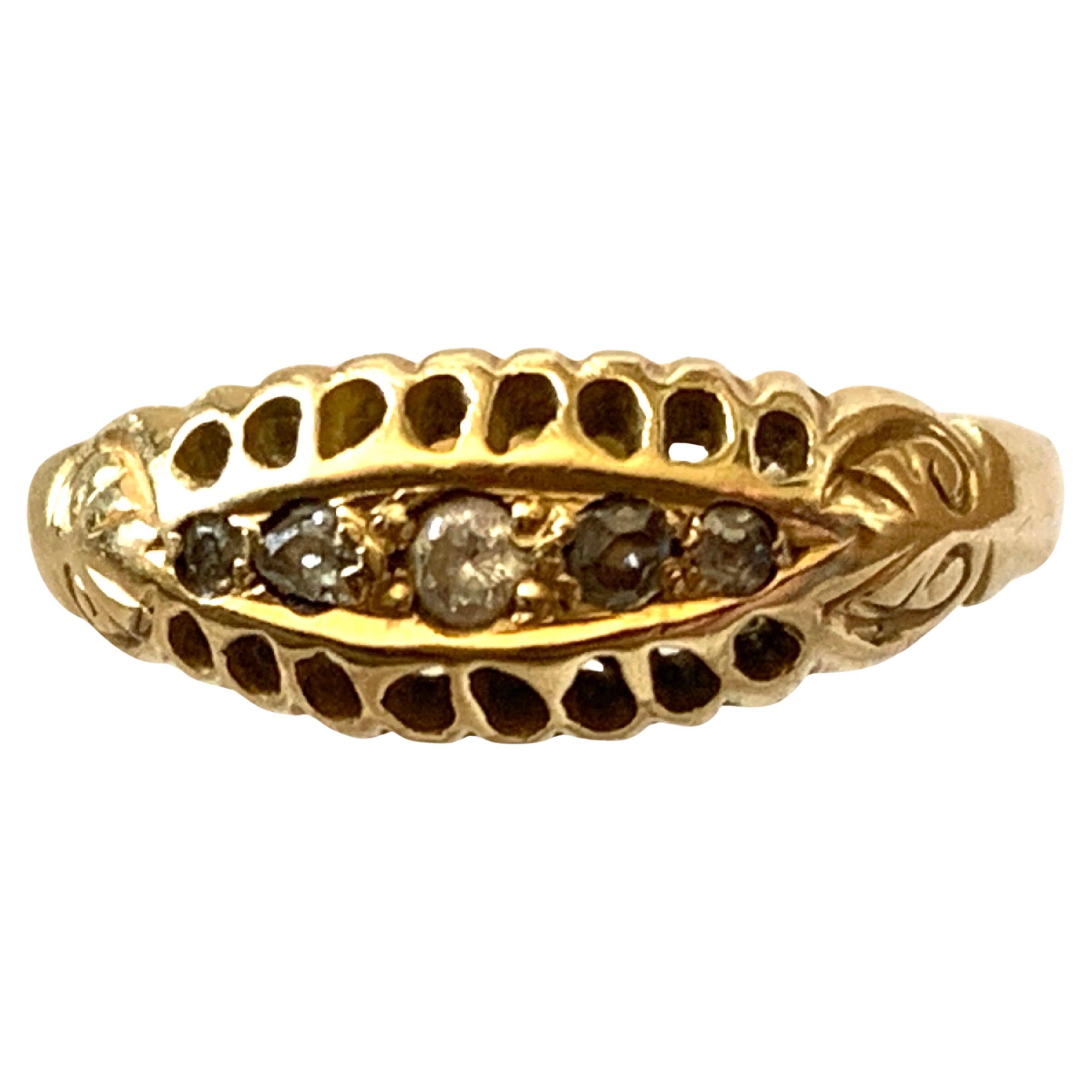 Anello antico in oro 18ct con diamante da 0,15 carati in vendita