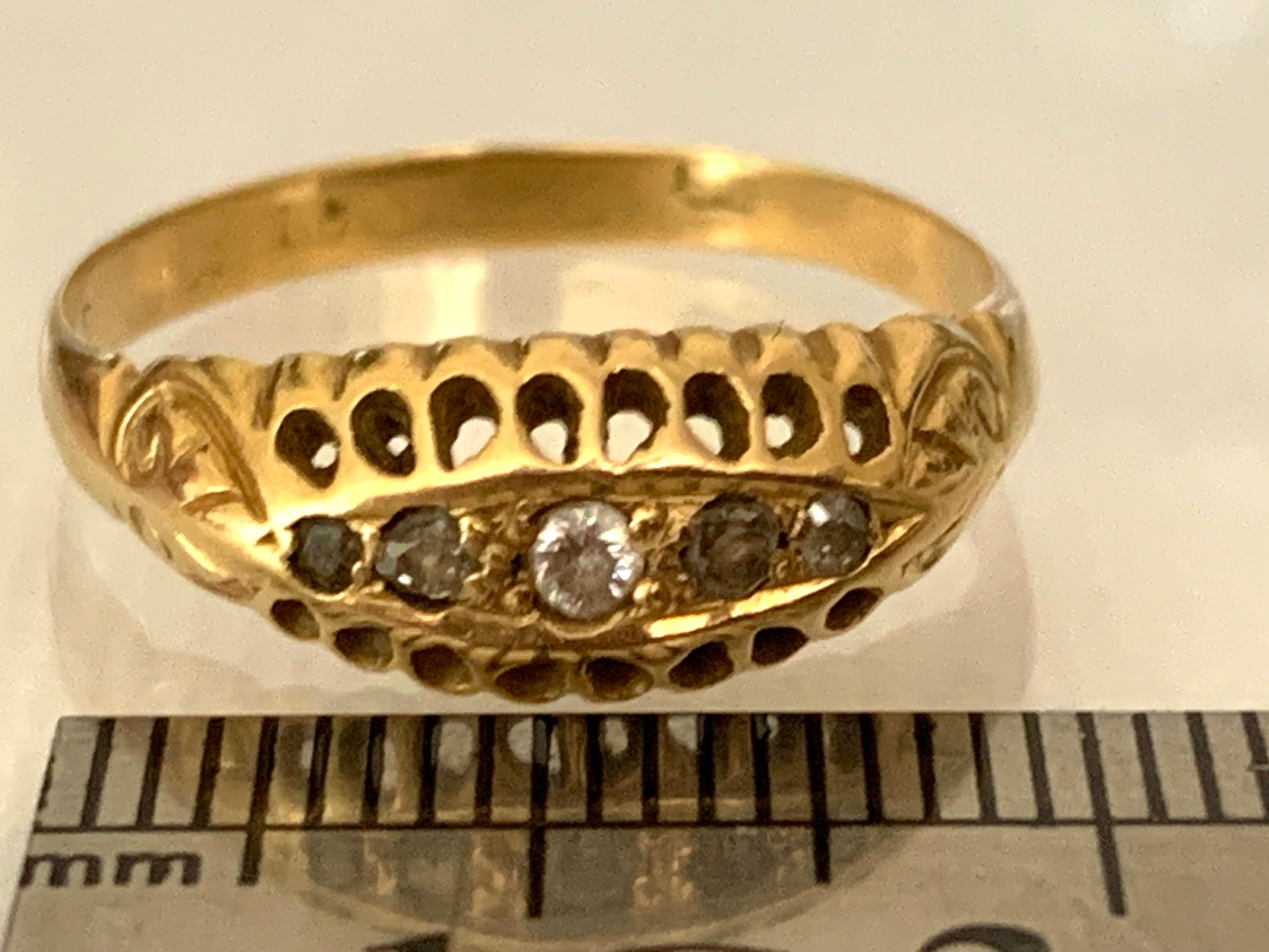 da uomo o donna Anello antico in oro 18ct con diamante da 0,15 carati in vendita