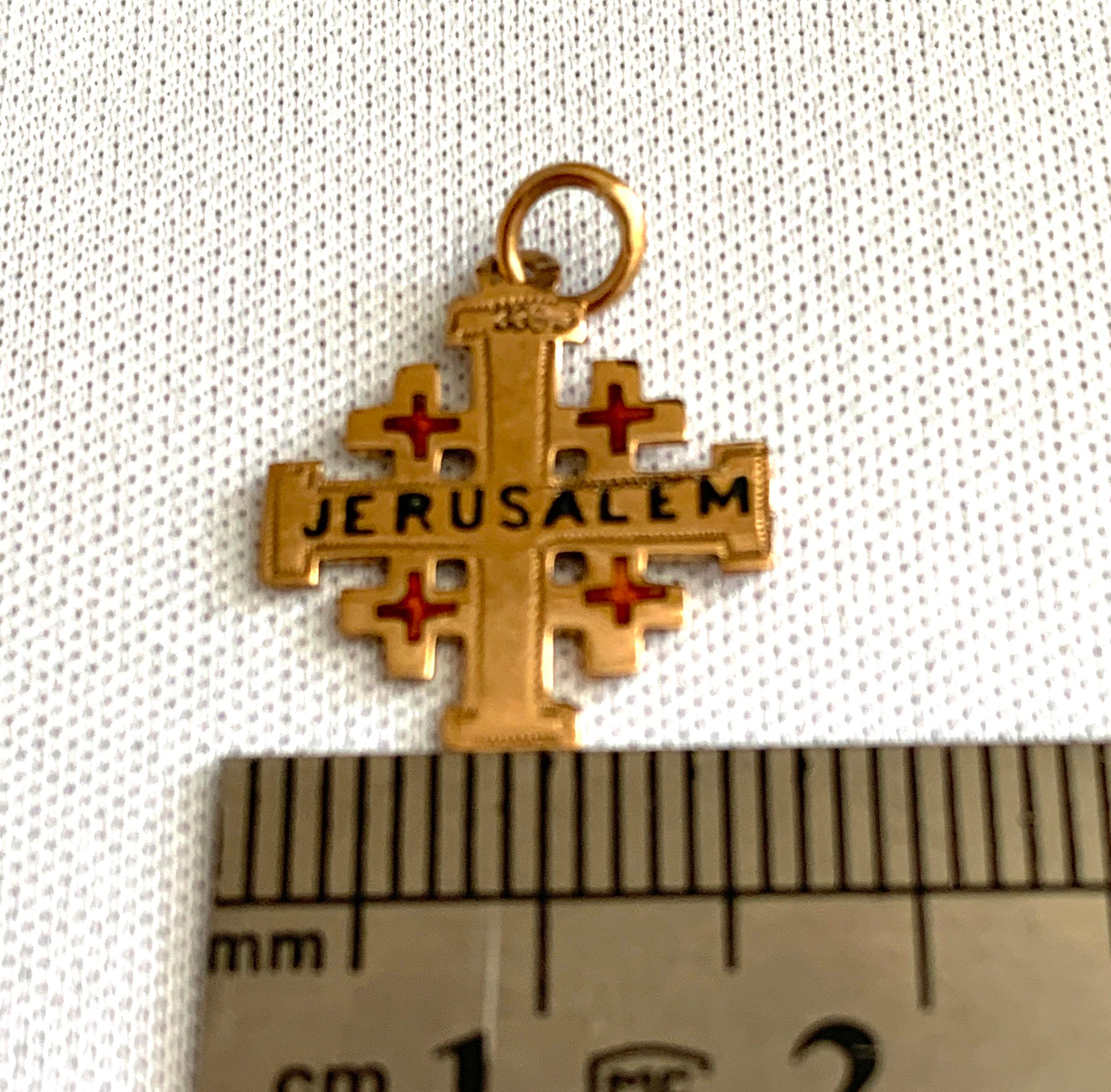 Antikes Gold Rot emailliert Jerusalem Charme im Zustand „Gut“ im Angebot in London, GB