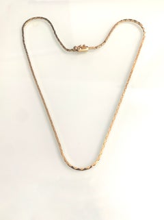 9ct/9k Gold ZigZag Snake Box Choker Necklace Hallmarked Late 20th Century