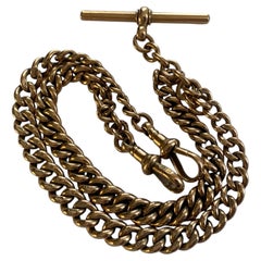 Antique Victorian 9ct Rose Gold Double Albert Watch Chain by John Grinsell