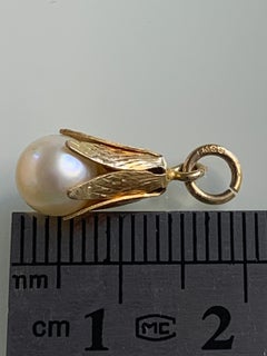 9ct Gold Genuine Pearl Pendant by Goldsmith Fred Manshaw 1969