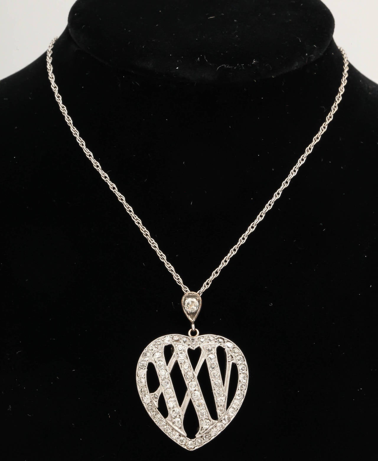 Antique Cushion Cut 1910 Edwardian Diamond Gold Platinum 25th Anniversary Necklace For Sale