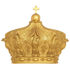 19th Century French Gilded Bronze Empress Eugenie Crown Wall Mount 7