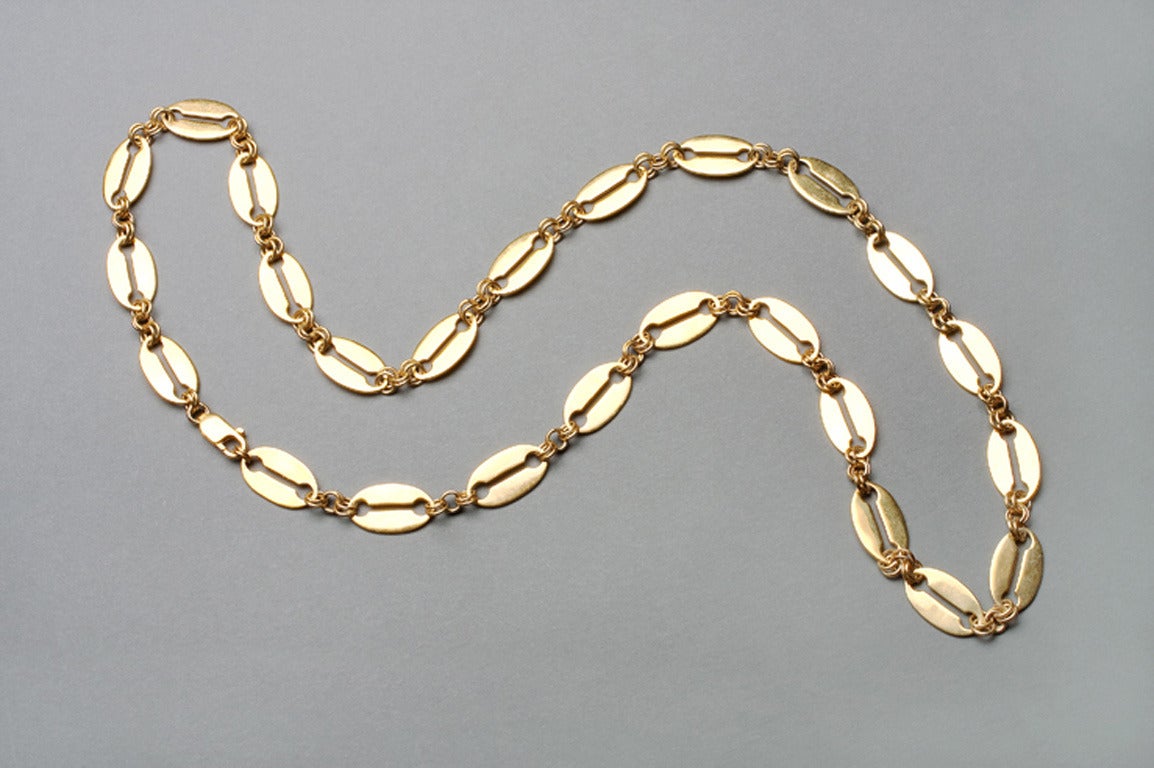 Russian Gilded Silver Link Chain by Marie Betteley For Sale 1