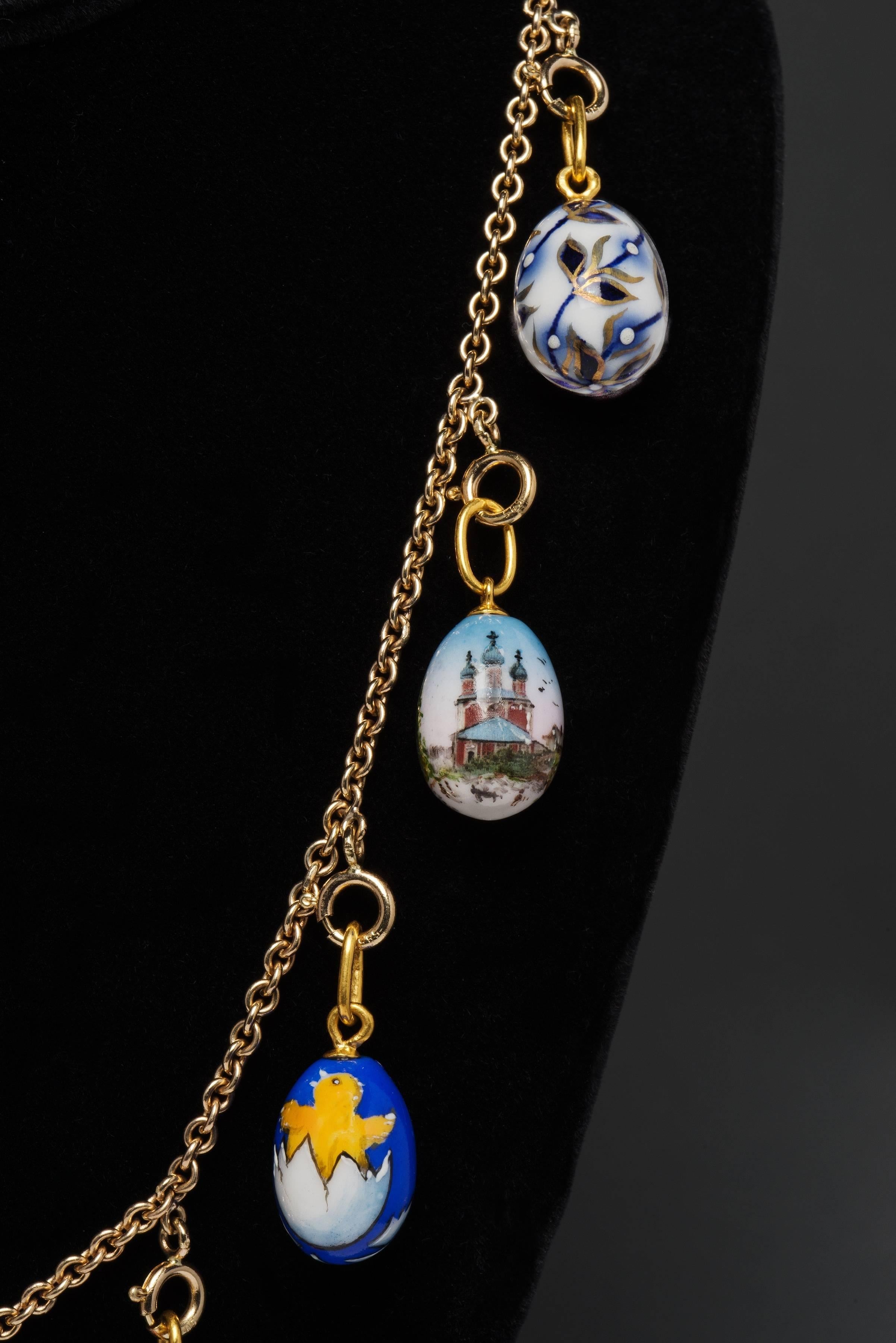 Women's Dacha Easter Egg Necklace on Gold Chain by Marie Betteley