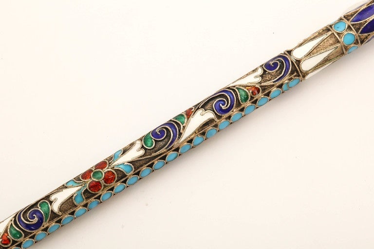 1910s Russian Imperial-era Enamelled Dip Pen with Gold Nib For Sale 1