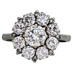 Vintage-Ring aus 18-Karat-Gold mit runden Diamanten im Brillantschliff