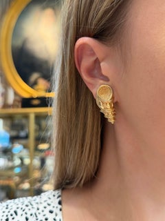Vintage-Clip-Ohrringe von Christian Dior aus den 1990er Jahren in Goldoptik mit Muschelmotiv