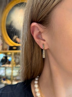Boucles d'oreilles pendantes édouardiennes en or 18 carats, ornées d'un diamant taille rose de 0,75 carat