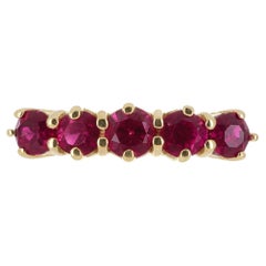 Yellow Gold 0.75tcw AAA+ Rubellite Wedding Band, High Fashion Anniversary Ring