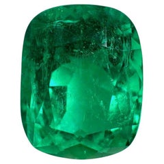 4.38 Carat 11x8 Vivid Muzo Green Colombian Emerald - AAA+ Cushion Cut May Gem