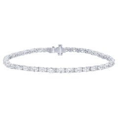 Ovales Diamant-Tennisarmband 6,64 Karat 36 Diamanten 18K Gold