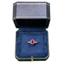 GIA Certified 1.10 Carat Natural Unheated Ruby Ring Set with Diamonds
