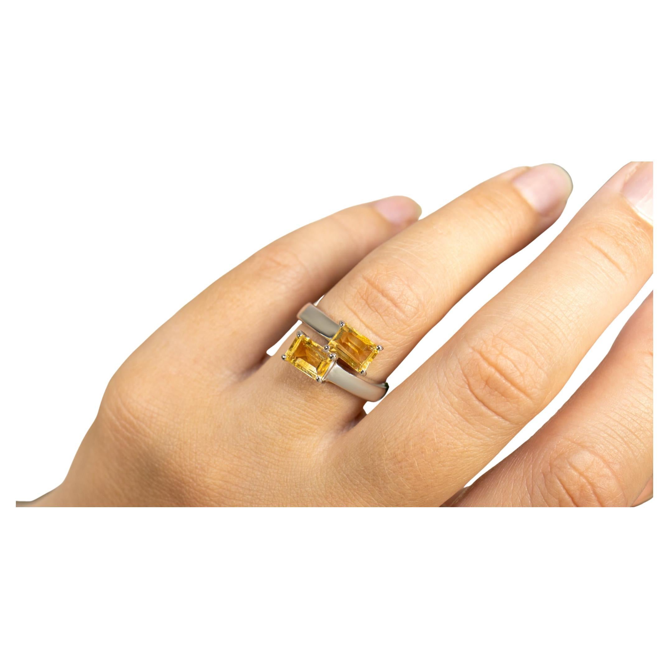 Citrin Bypass-Ring 1,78 Karat insgesamt