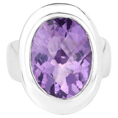 Bague en améthyste 9 carats en argent sterling