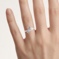 Blue Sapphire Ring 0.12 Carats Sterling Silver