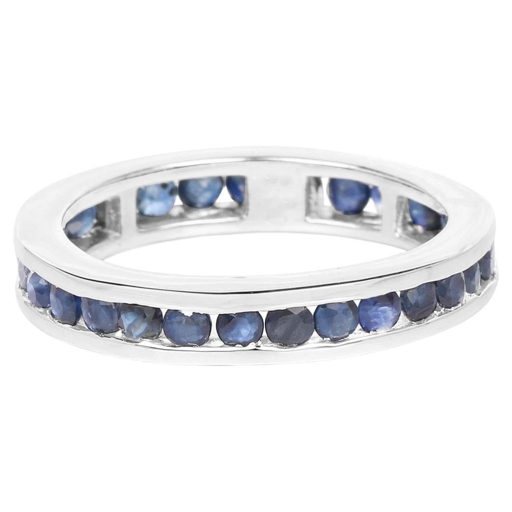 Blue Sapphire Ring 1.98 Carats Sterling Silver For Sale