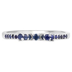 Blue Sapphire Ring 0.26 Carats 14K White Gold