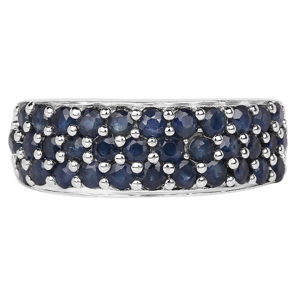 Blue Sapphire Ring 1.68 Carats Sterling Silver