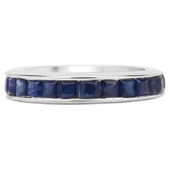Ring mit blauem Saphir, 3.1 Karat, Sterlingsilber
