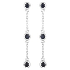 Blue Sapphire Earrings 0.64 Carats Sterling Silver