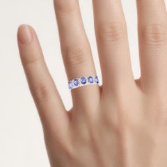 Tanzanite Ring With White Topaz 1.46 Carats Sterling Silver