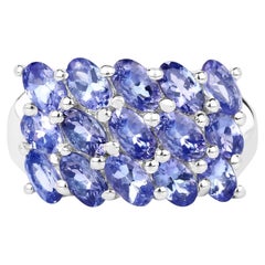 Tanzanite Ring 3.58 Carats Sterling Silver
