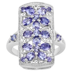 Anello con tanzanite da 2.48 carati in argento sterling