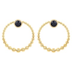 Blue Sapphire Earrings 0.36 Carats 10K Yellow Gold