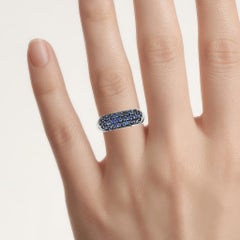 Blue Sapphire Ring 0.98 Carats Sterling Silver