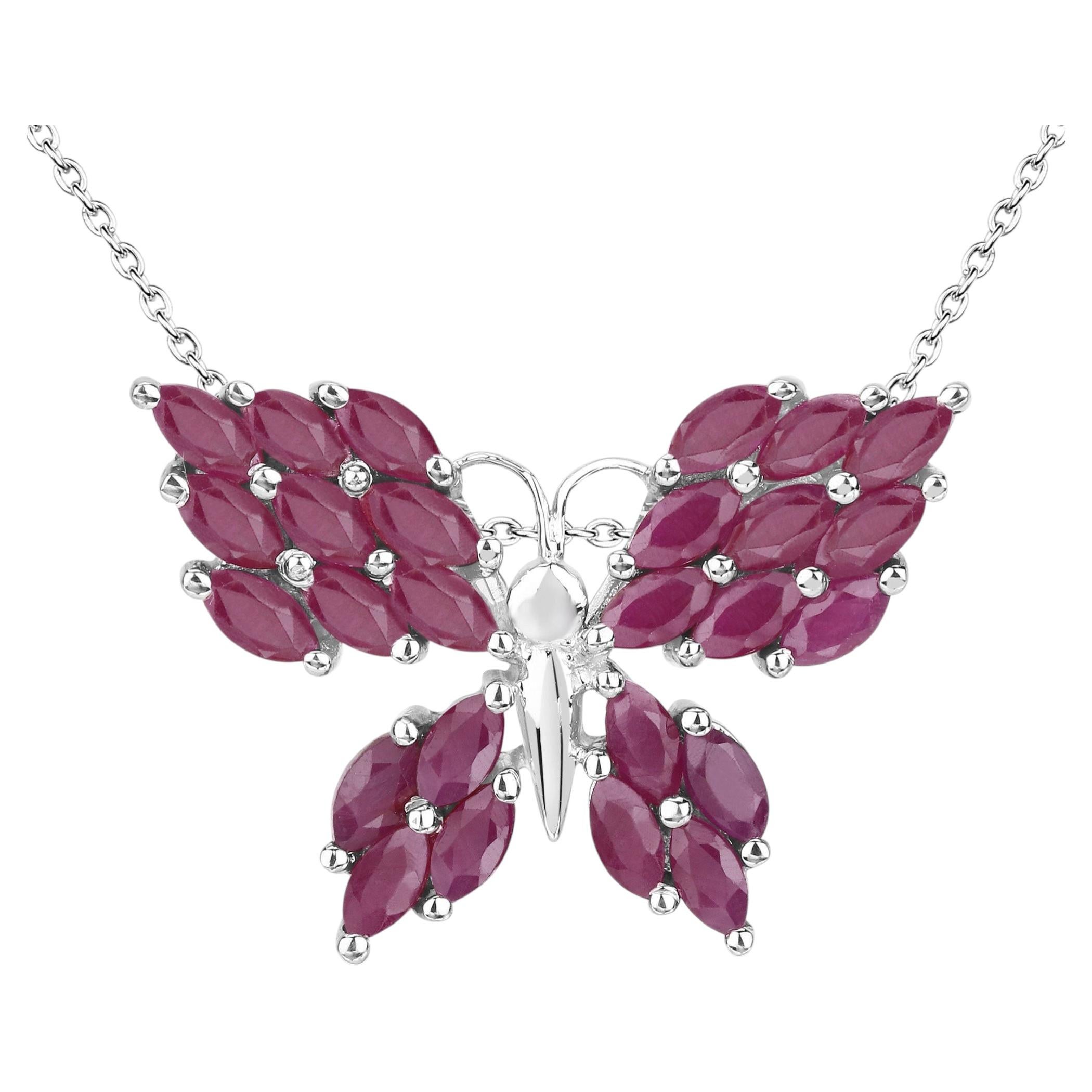 Ruby Pendant 3.1 Carats Sterling Silver For Sale