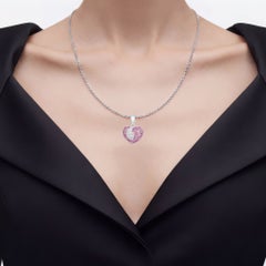 Ruby Pendant With White Sapphire 2.62 Carats Sterling Silver