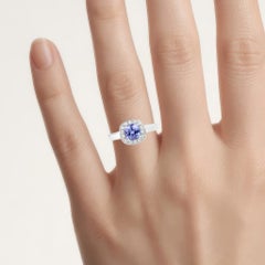 Tanzanite Ring With White Topaz 1.48 Carats Sterling Silver