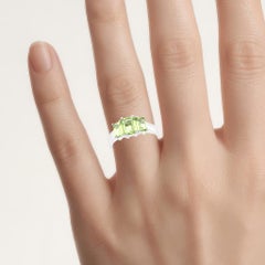 Peridot Ring 2.06 Carats Sterling Silver
