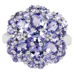 Tanzanite Ring 5.86 Carats Sterling Silver