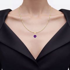 Amethyst Pendant With White Topaz 4.74 Carats Gold Plated Silver