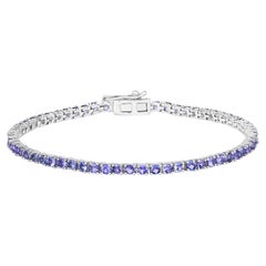 Tansanit-Tennisarmband 4.32 Karat Sterlingsilber