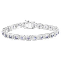 Tansanit-Tennisarmband 2.38 Karat Sterlingsilber