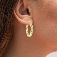 Peridot Creolen 5,08 Karat Goldplattiert Silber