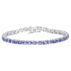 Tansanit-Tennisarmband 12.2 Karat Sterlingsilber
