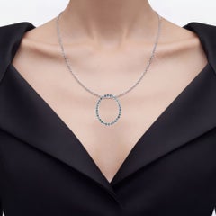 Blue Sapphire Pendant 3.18 Carats Sterling Silver