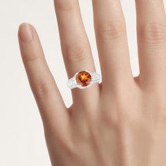 Citrin-Ring mit weißem Topas, 2,76 Karat, Sterlingsilber