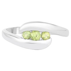 Peridot Ring 0.52 Carats Sterling Silver