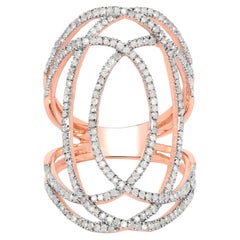 Diamantring, 0,72 Karat, vergoldetes Silber