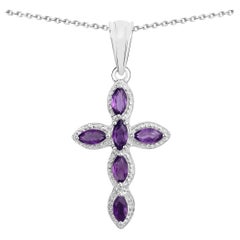 Amethyst Pendant 0.88 Carats Sterling Silver