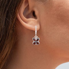 Orecchini di granato 2.56 carati in argento sterling