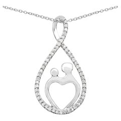 Ciondolo con diamante da 0,32 carati in argento sterling